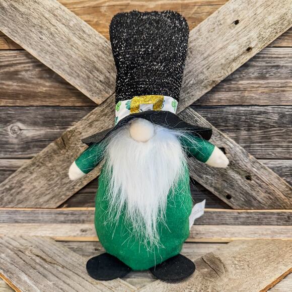 St. Patrick’s Day Gnome Decor w/ Weighted Bottom by Greenbrier International-12” - Picture 1 of 7